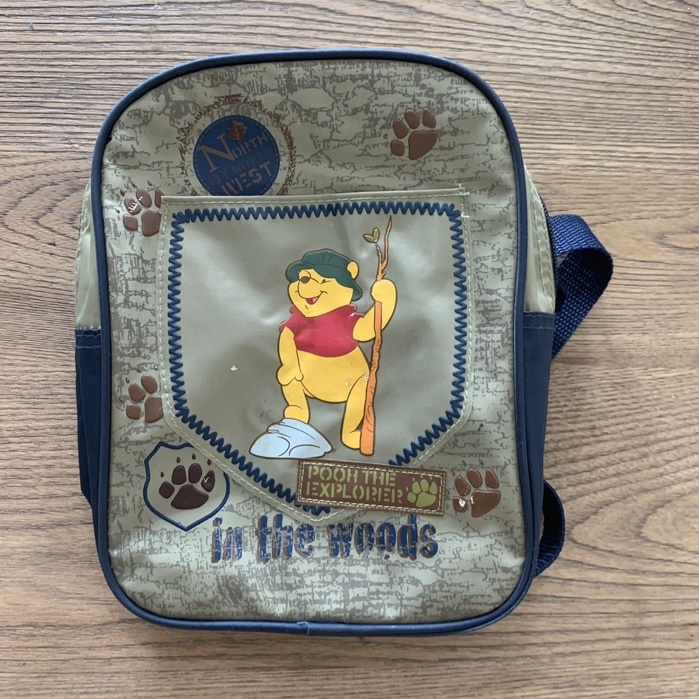 Vintage Disney Winnie The Pooh Adventure Backpack Kids In‎ the Woods Small READ